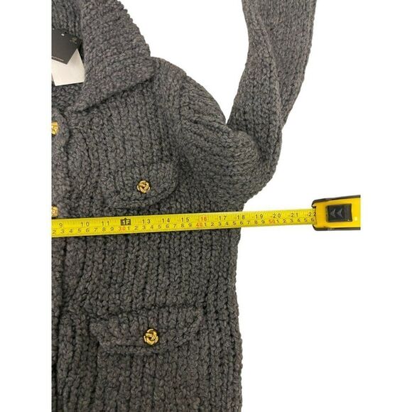 Massimo Dutti Womens Sweater Cardigan S Gray Knit Pocket Details 5711/630 NWT - Picture 8 of 10